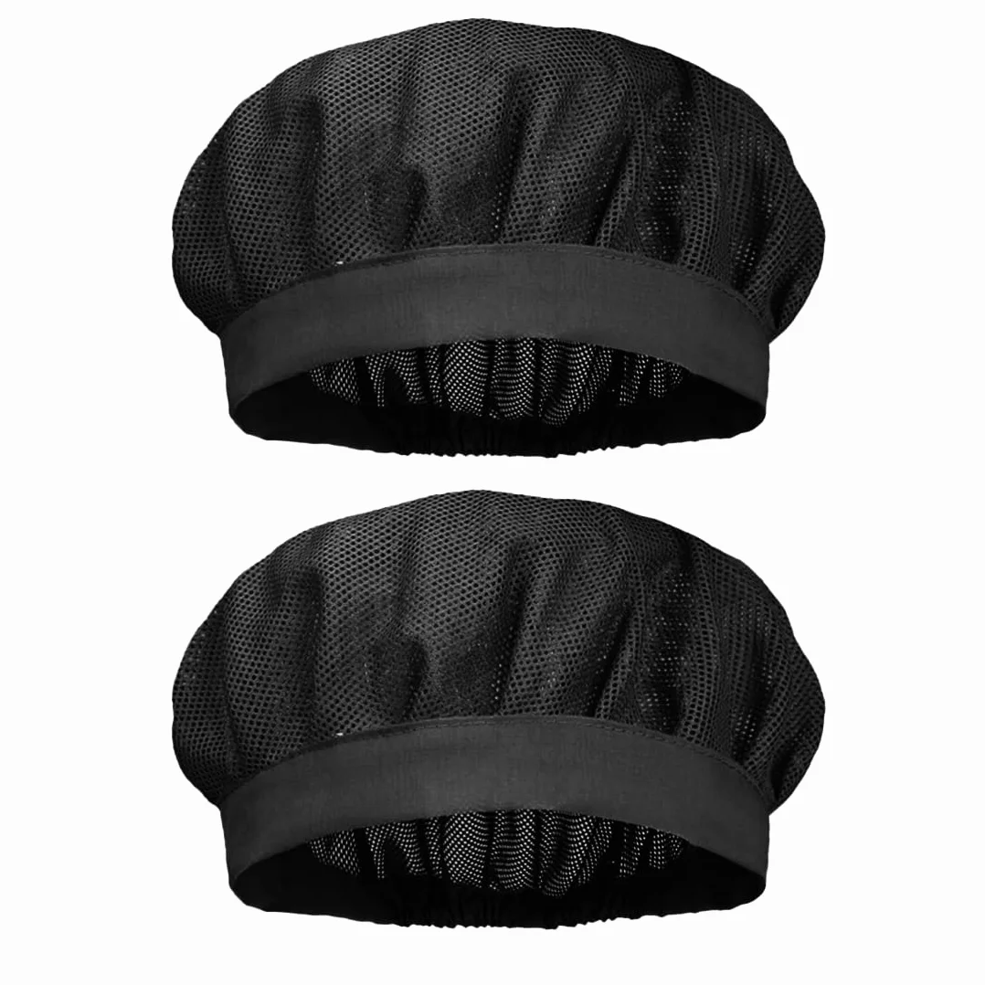 2 szt. Elastyczna czapka szefa kuchni Unisex Kuchnia Hat Restauracja Włosy Siateczka Regulowana czapka z siatki, Wielokolorowy