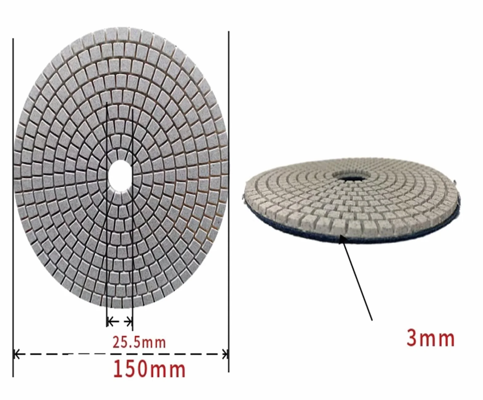 Diamentowa tarcza polerska do granitu 150 mm 6 cali żywiczna 30#-3000#