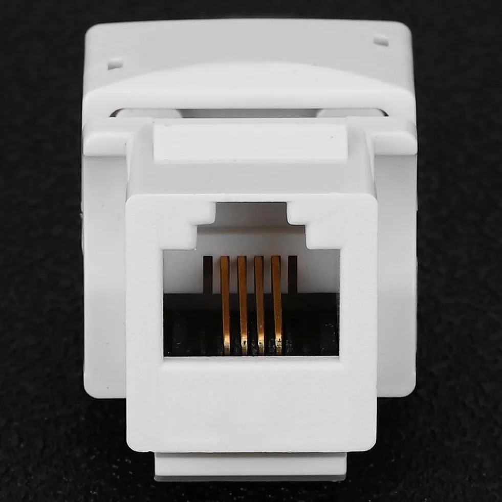 Keystone Rj11,Rj11 Keystone 5 Szt. Telefoniczny Moduł Głosowy, Akcesorium do Okablowania Sieciowego, Pojedynczy Port RJ11 Cat 3 z Osłoną Przeciwpyłową, Zintegrowany Moduł Sieciowy do Inżynierii Sieci
