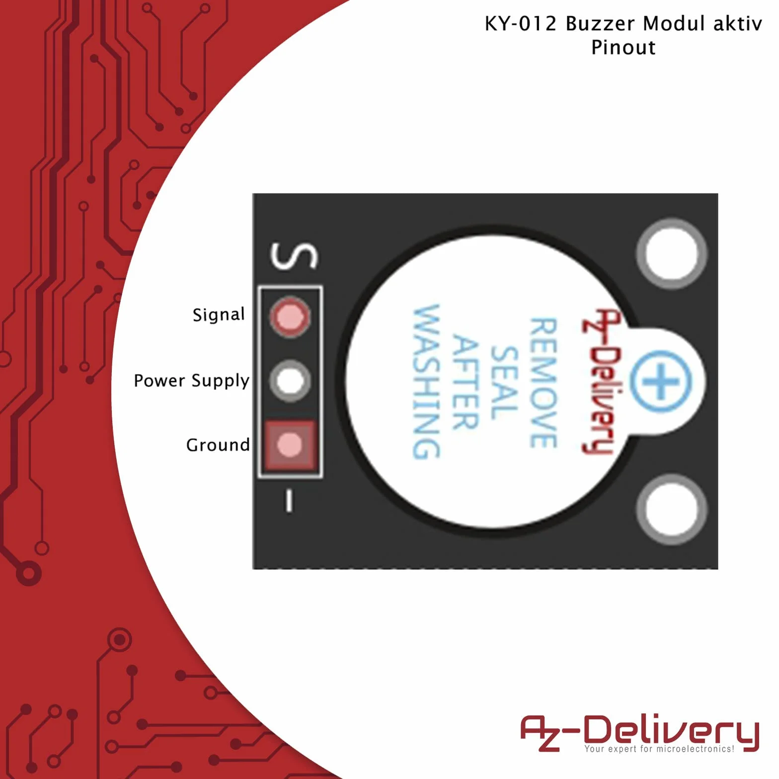 AZDelivery 3 x KY-012 aktywny piezo buzzer czujnik alarmu moduł kompatybilny z Arduino w tym eBook!
