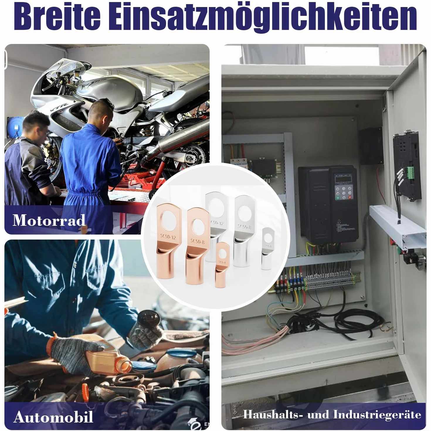 Końcówki kablowe tulejkowe oczkowe M8 6mm² SC6-8 nieizolowane miedź