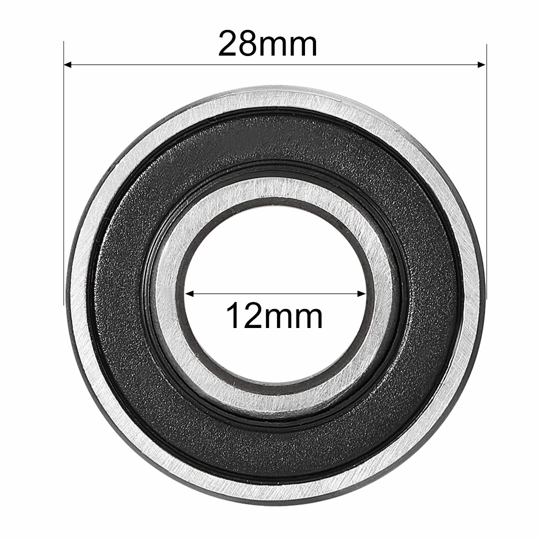 sourcing map łożysko kulkowe zwykłe 6001RS 12 mm x 28 mm x 8 mm stal węglowa DE