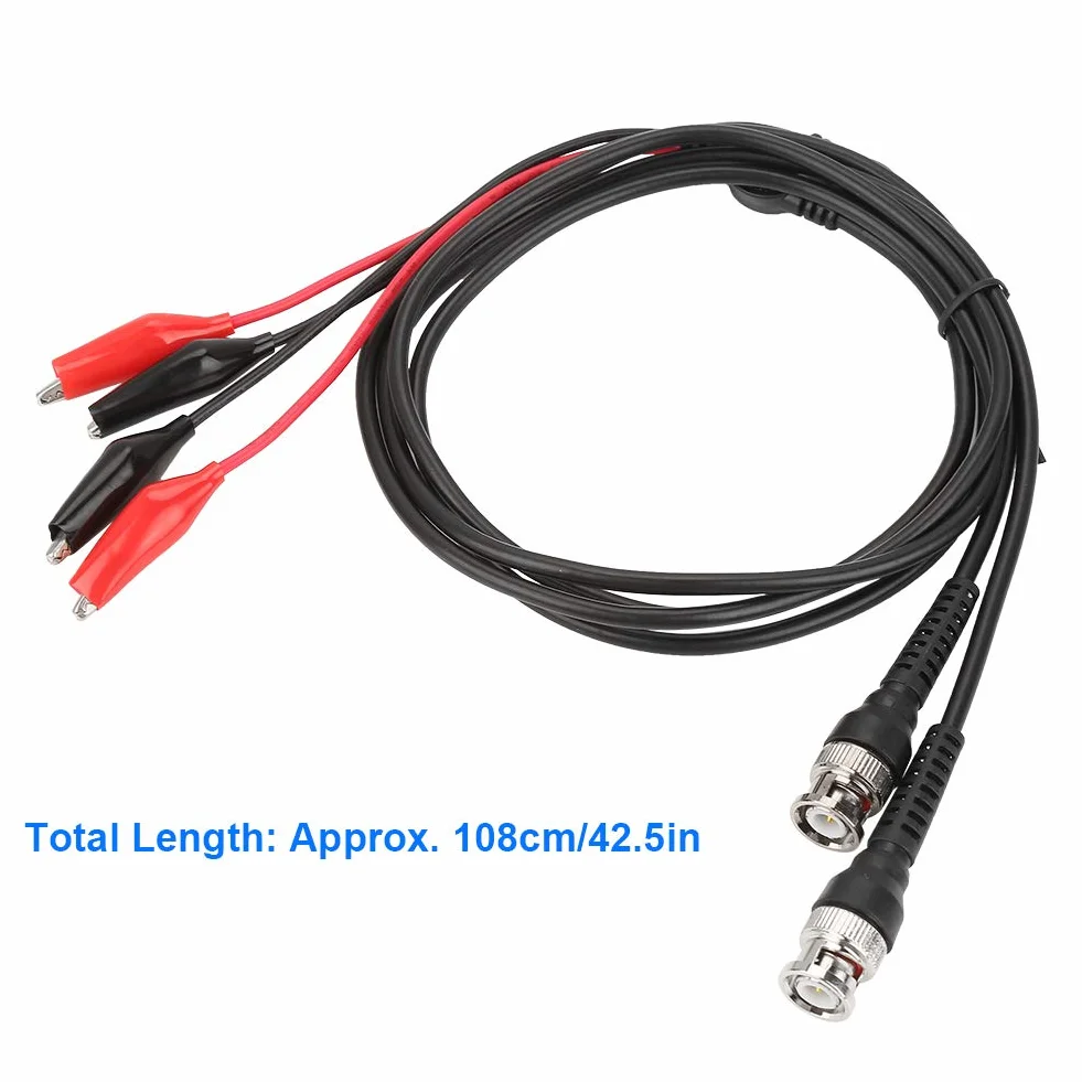Przewody pomiarowe BNC, 2 szt. P1011 Q9 oscyloskopowy kabel pomiarowy do podwójnego zacisku krokodylkowego 108 cm