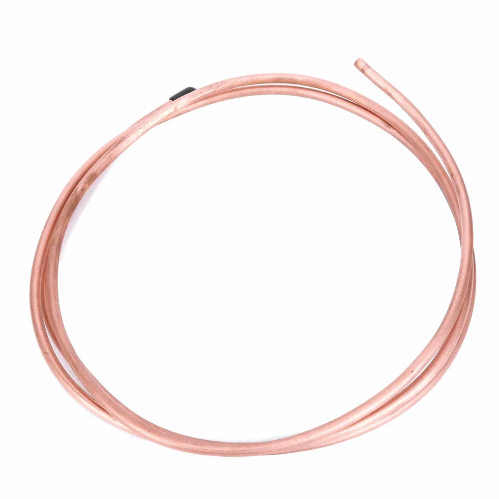 2M C1100 T2 Miękka Rurka Miedziana ODżywka i Lodówka - OD 6 Mm i ID 4,8 Mm - Wysoka oporność Temperatury, Trwałe, Odporne na korozję, Elastyczne Chłodzenie Rurki Cewkowej