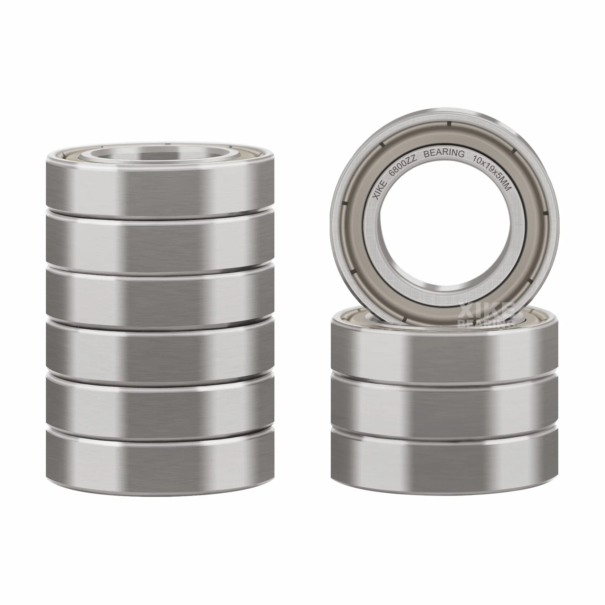 XiKe 6800 ZZ Łożyska kulkowe 10x19x5mm Metal uszczelnione 6800Z Stal chromowa łożyska kulkowe zwykłe, 10 szt.