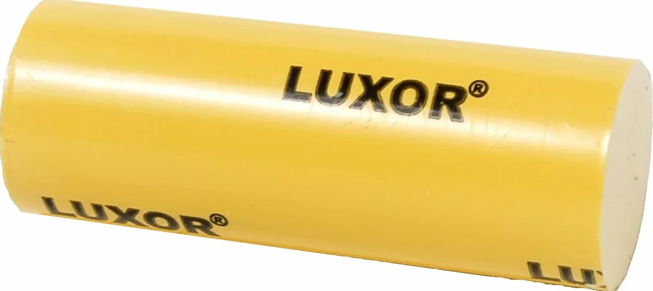 LUXOR ŻÓŁTA solidna pasta polerska - Bardzo wysoki połysk, wykończenie polerskie do metali szlachetnych, złota, srebra, platyny, stali, stali nierdzewnej, mosiądzu - Ø30x80mm