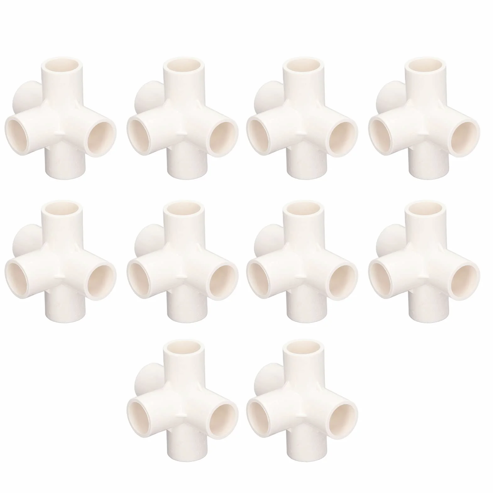 Złączka Rurowa z PVC 20 mm 5-kierunkowa Kątowa 3-wymiarowa Rura Kolankowa 10 szt.