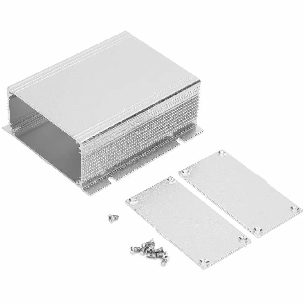 Obudowa aluminiowa Aluminiowe pudełko projektowe na płytkę PCB Elektroniczna obudowa projektowa 39 x 88 x 100 mm srebrno-biały