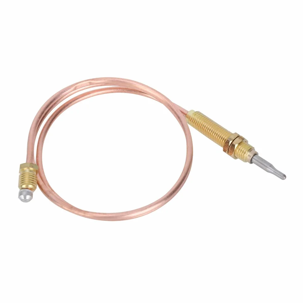 DEWIN Termoelement, termoelement gazowy M8, ogrzewanie gwintowane, sonda 600 mm do akcesoriów do grilla kominkowego