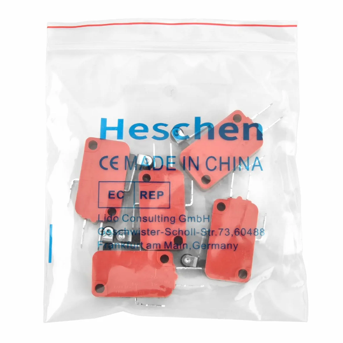Heschen mikro przełącznik V-165-1C25 SPDT krótka dźwignia rolkowa 16 A 250 V AC 5 szt.