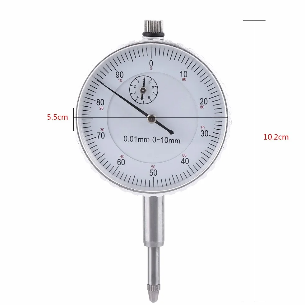 Czujnik zegarowy, Wskaźniki zegarowe Aukson 0-10MM Measurement messuhr mit magnethalter Exterior 0.01mm Precyzyjny zegarek
