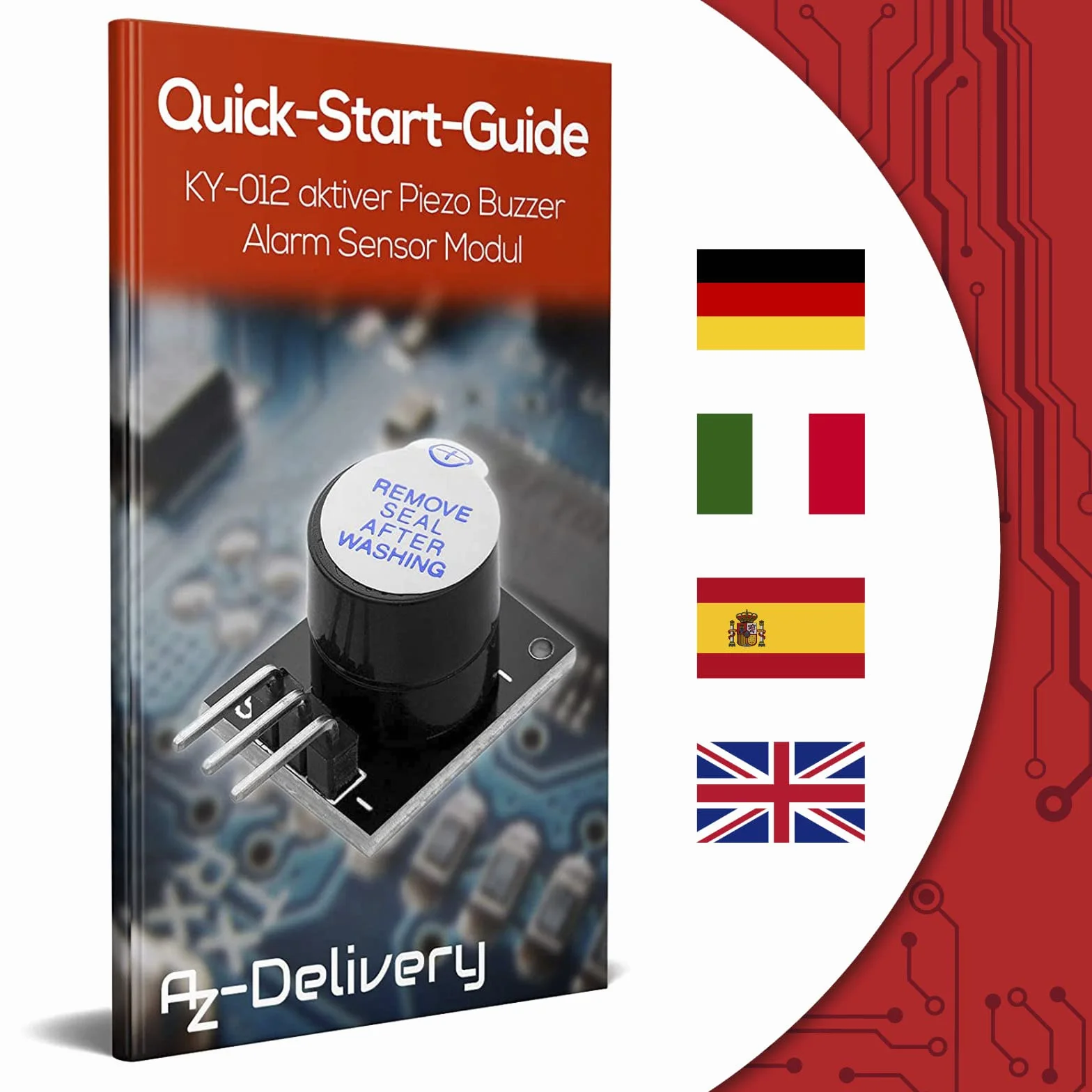 AZDelivery 3 x KY-012 aktywny piezo buzzer czujnik alarmu moduł kompatybilny z Arduino w tym eBook!