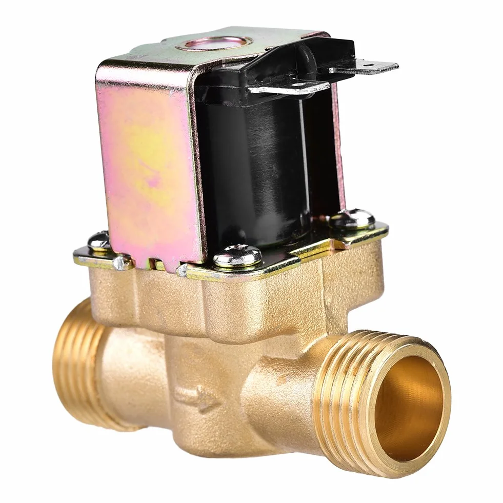 Zawór elektromagnetyczny 24 V DC 1/2 "Elektrozawór wody, normalny Zamknięty elektryczny zawór elektromagnetyczny wykonany z mosiądzu do sterowania wodą