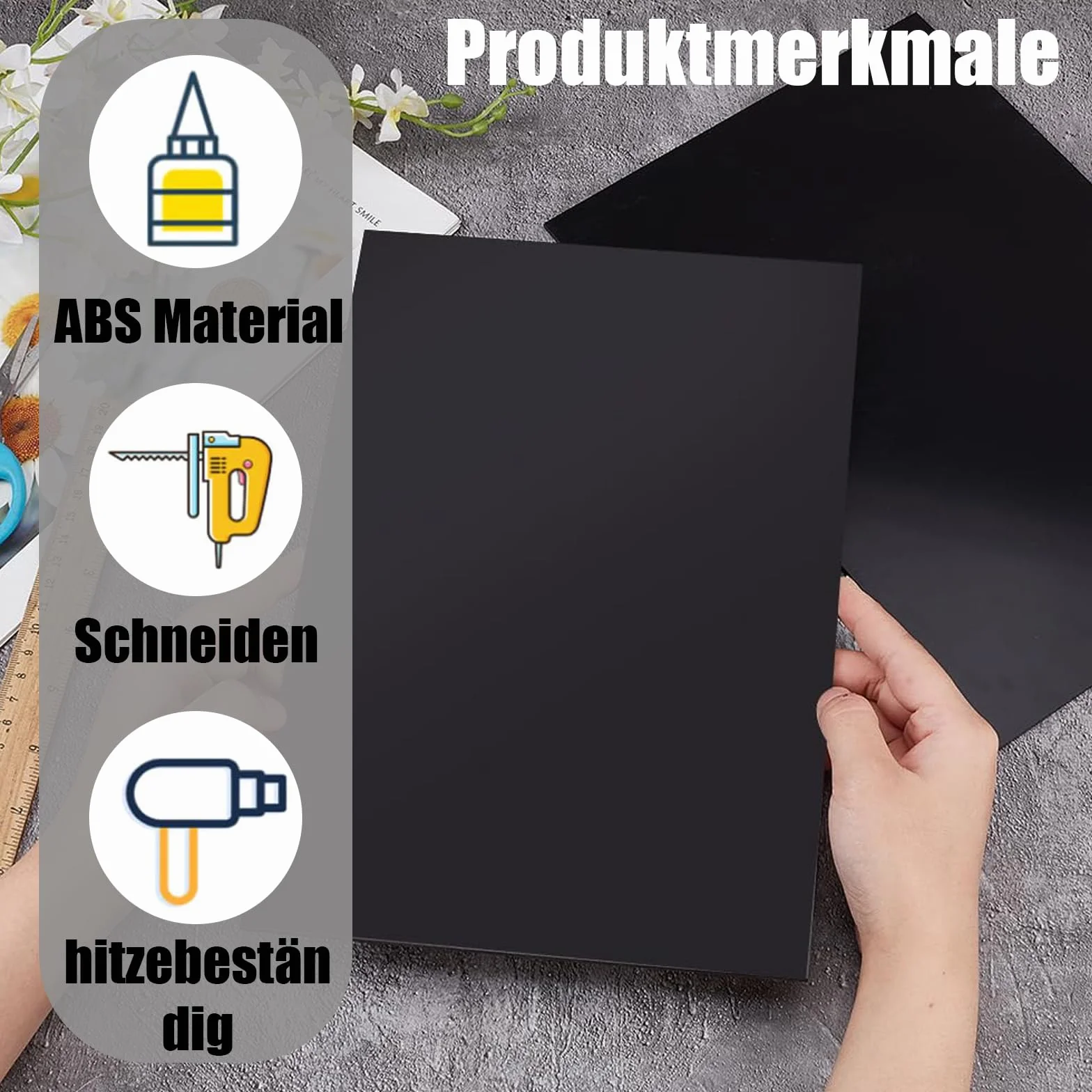 Płyty ABS 3 mm 30x20 cm matowa powierzchnia 4 sztuki z folią ochronną do modelarstwa