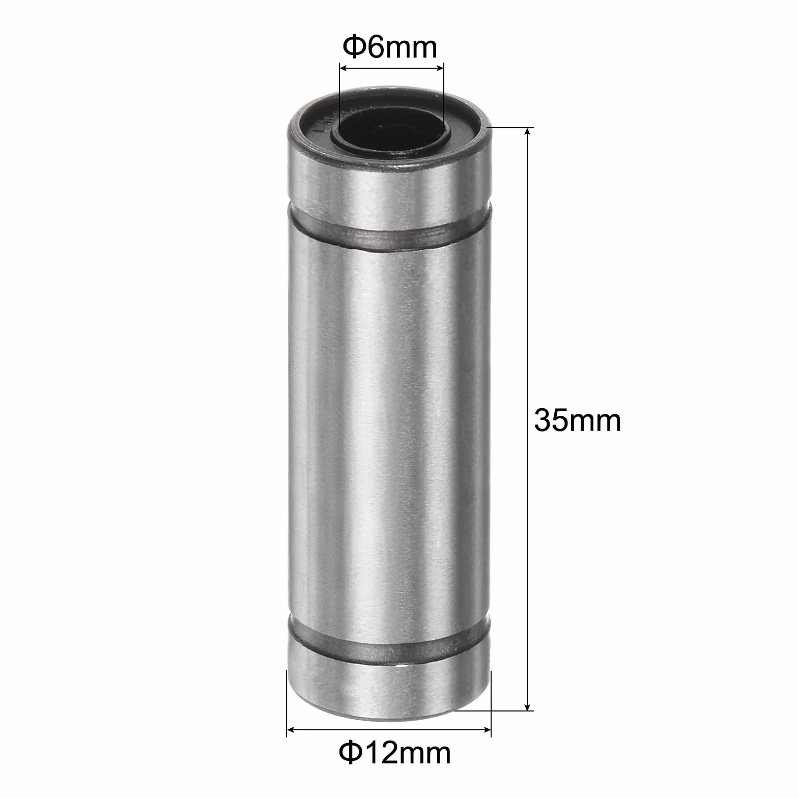 QUARKZMAN LM6LUU liniowe łożyska kulkowe 4 sztuki, średnica otworu 6 mm, średnica zewnętrzna 12 mm, długość 35 mm, łożysko liniowe do narzędzi maszynowych CNC, drukarki 3D