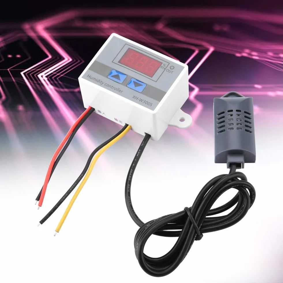 Cyfrowy przełącznik higrometru, kontroler XH-W3005, miernik temperatury, wilgotności, czujnik wilgotności 0~99% RH 12 V / 24 V / 220 V (220 V)