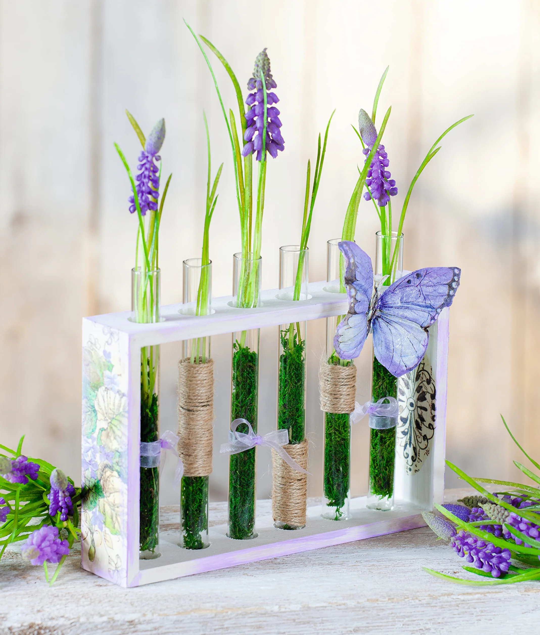VBS wazon na probówki "Cube" 20,3 x 12,5 x 4 cm szkło probówka wazon na kwiaty DIY