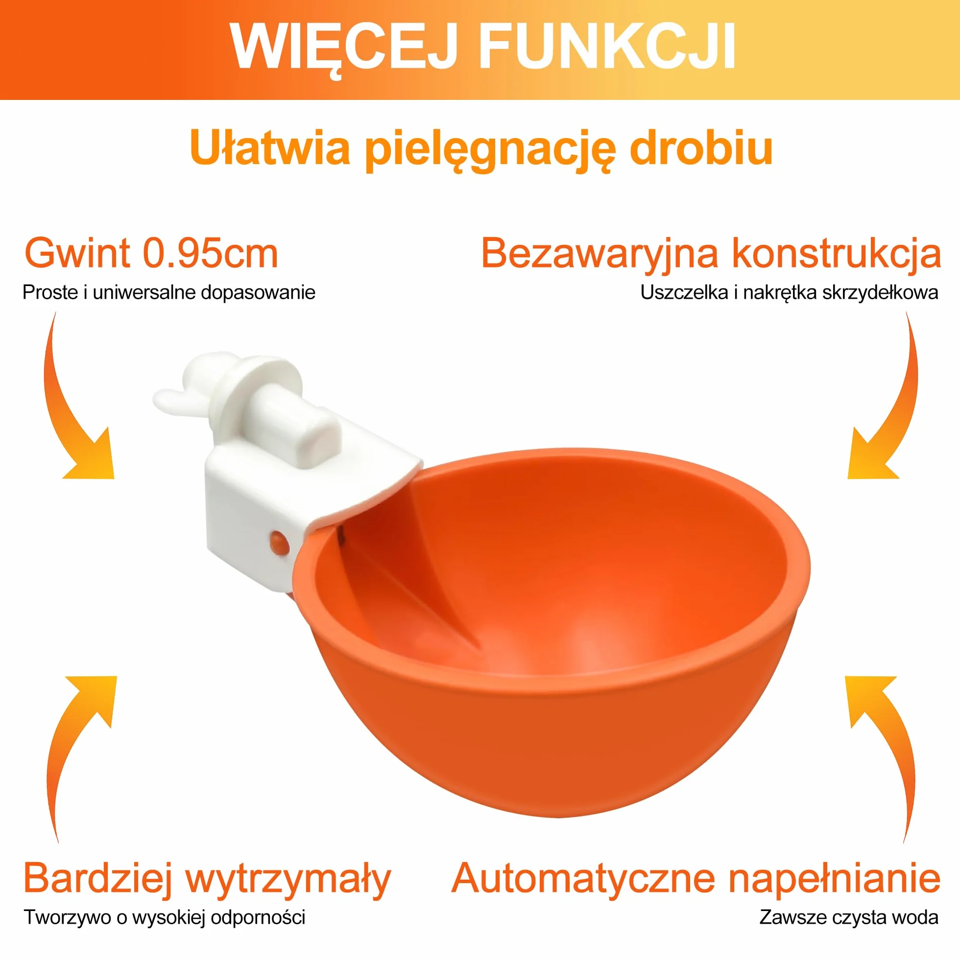 Zestaw poidła dla kurcząt 6 sztuk automatyczny