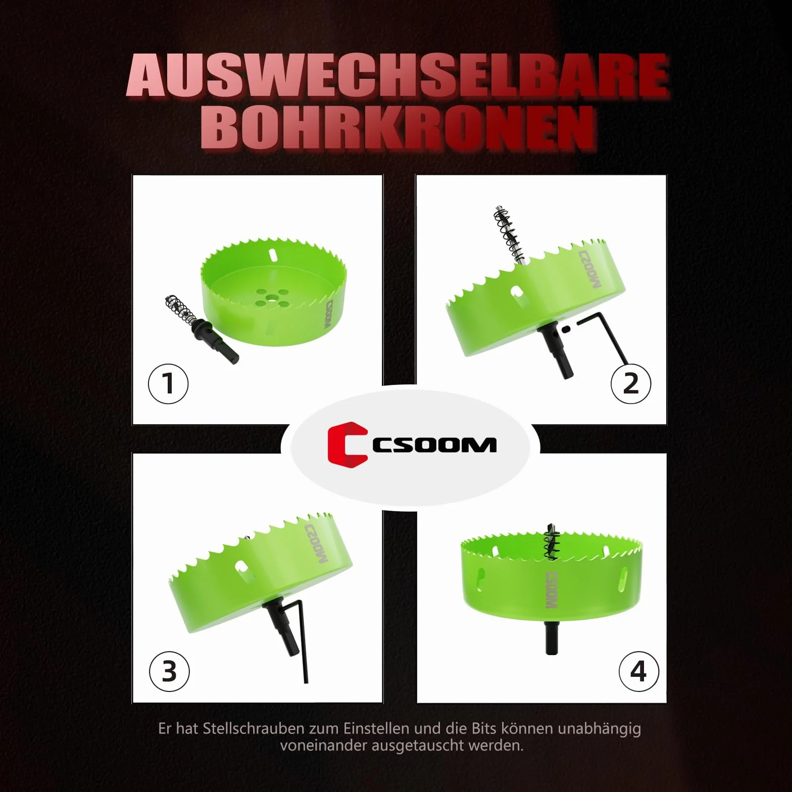 CSOOM bimetaliczna otwornica korona 80
