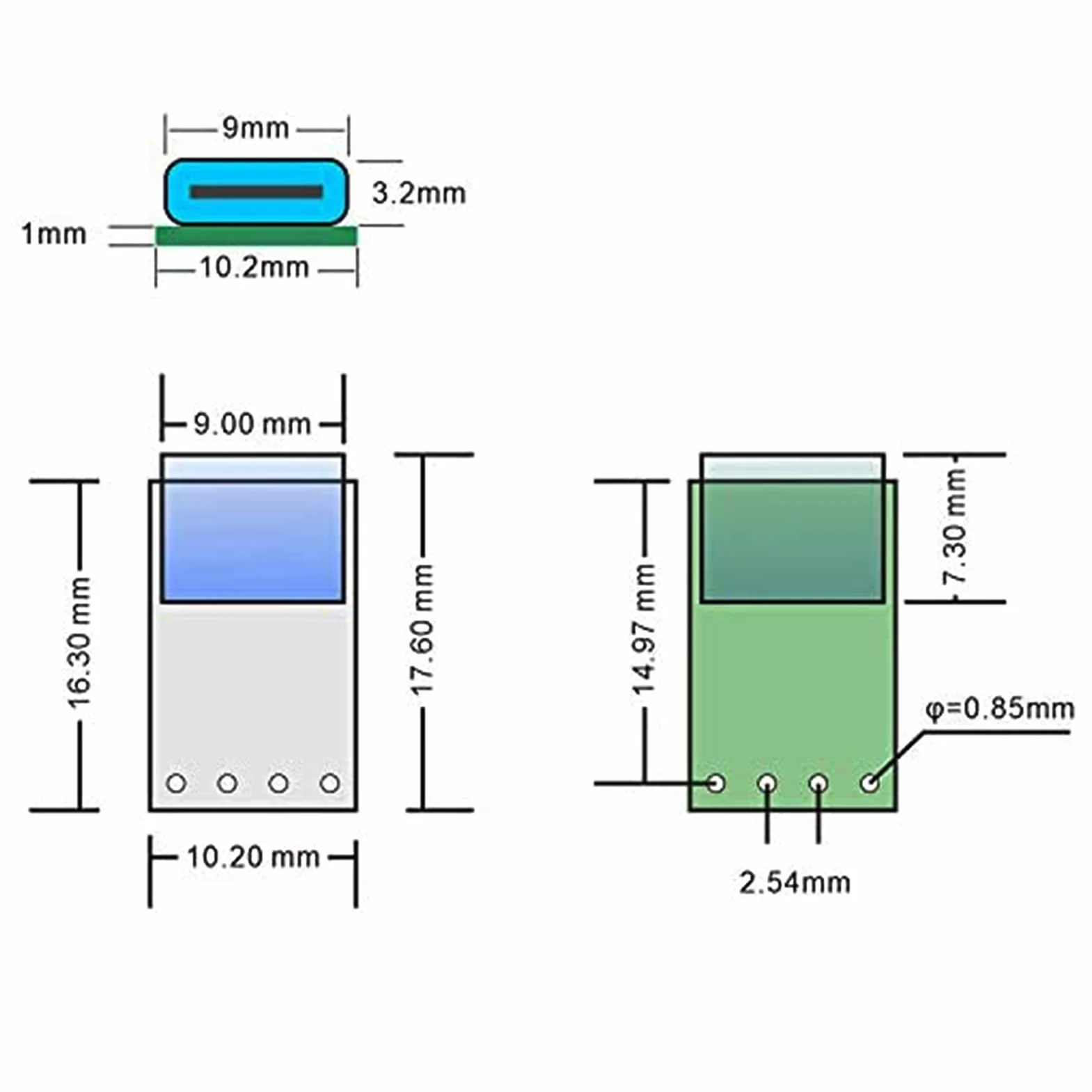 Jadeshay Moduł wyzwalający 5 szt. USB-C PDC004 PD 12 V DC stałe napięcie moduł wyzwalacza zasilania 5A typ C wejście żeńskie