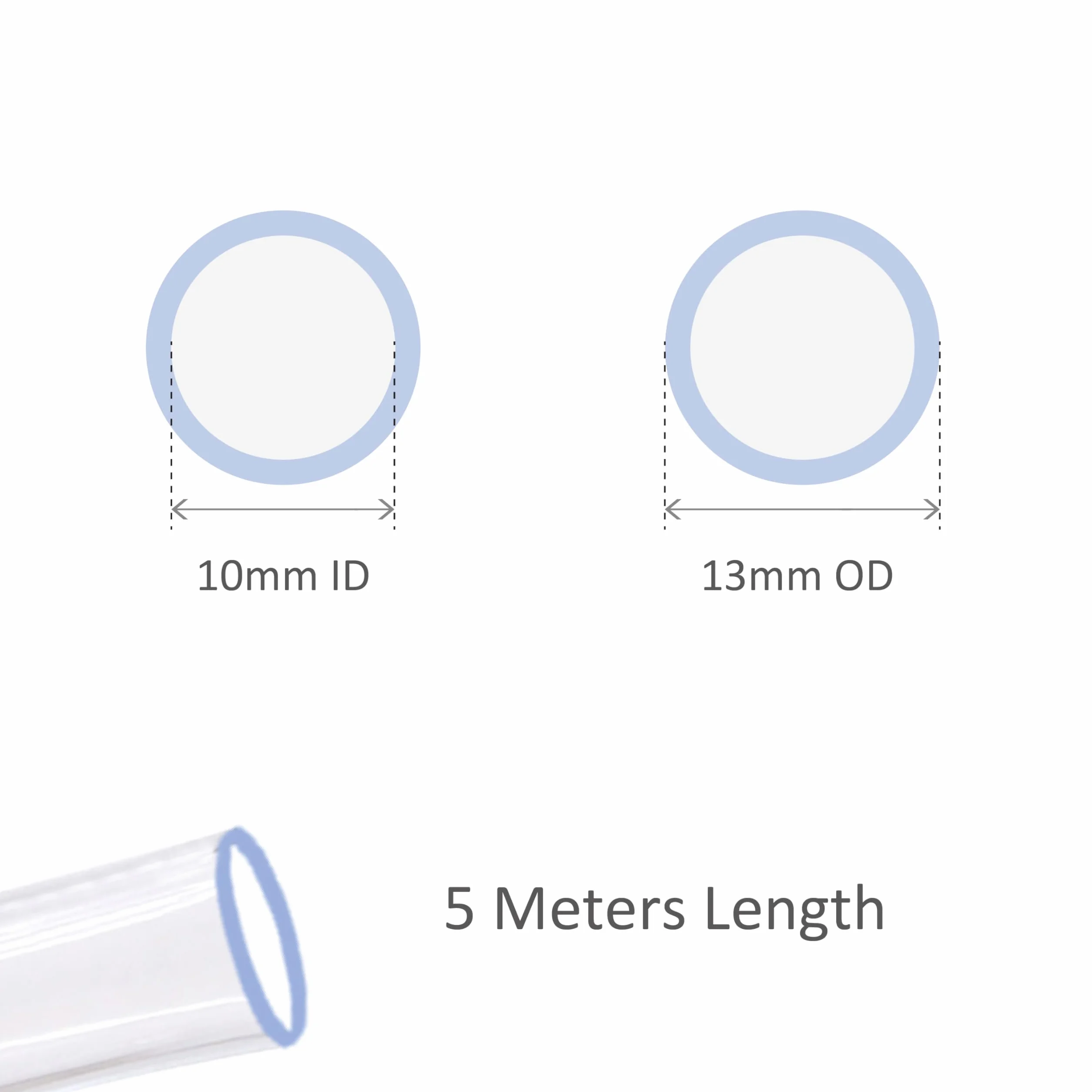 Przezroczysta rurka plastikowa 10 mm ID x 13 mm OD 5 m elastyczna do akwarium BPA free z zaciskami