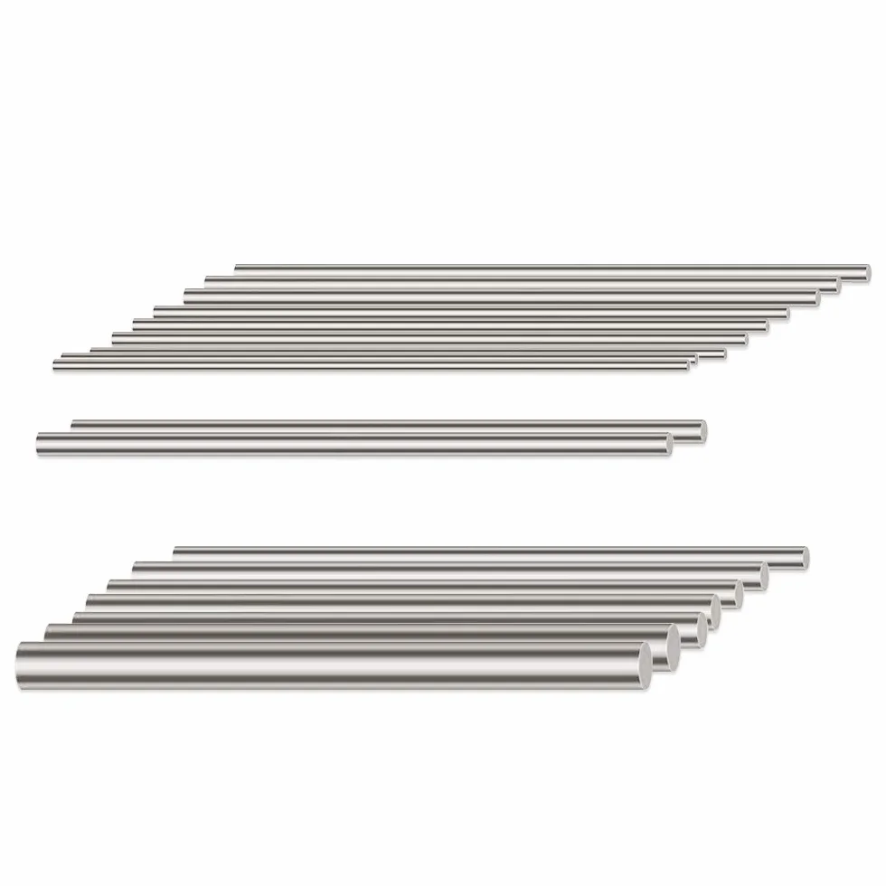 Glarks 18 Stück Edelstahl Solid Rund Gerade, Runde Stange, Rod Drehbank Lager Sortiert für DIY Craft Werkzeug, Durchmesser 2,5-8mm Länge 100mm