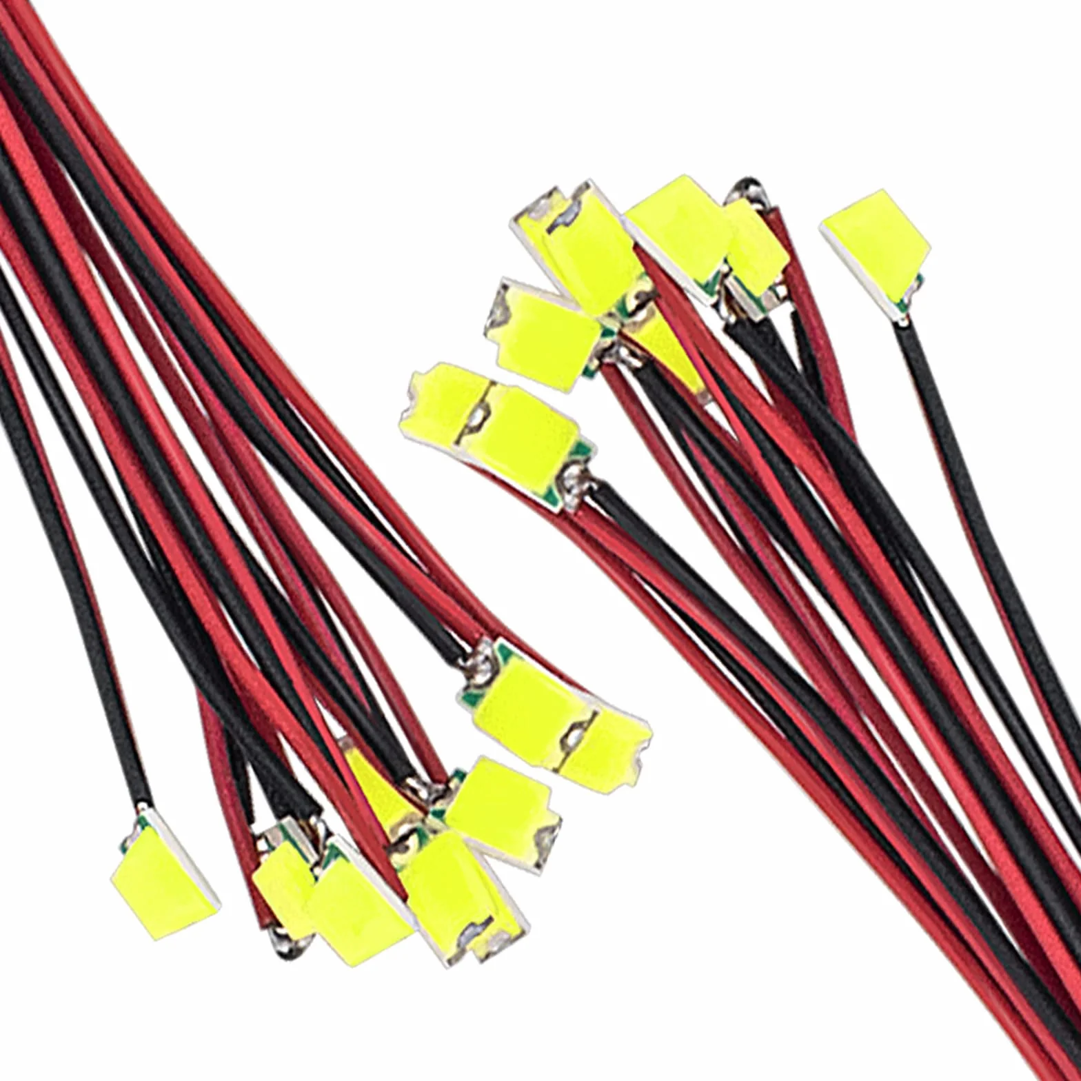 DiCUNO 20 szt. lutowane mini diody LED 0805, przewodowe diody SMD Mikro LED 16CM, do DIY, modelarstwa, układu modeli, dekoracji, kolor: biały