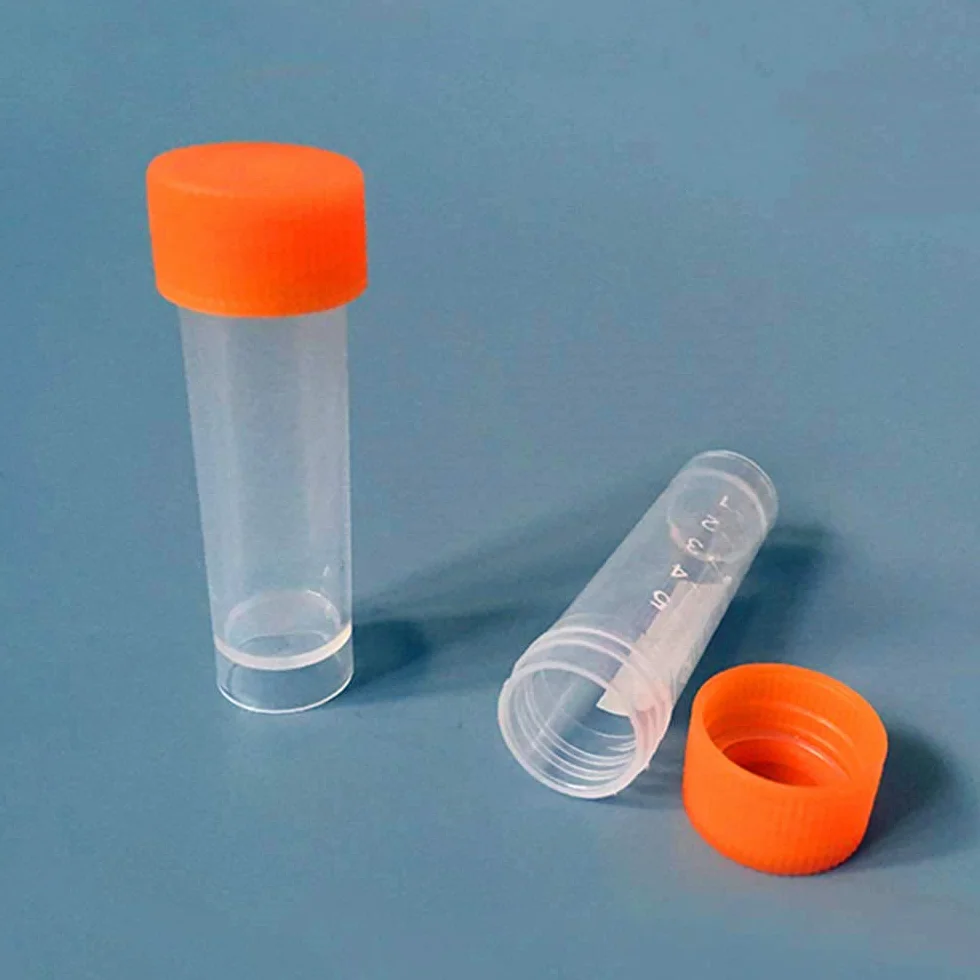 Plastikowe probówki 5 ml z pokrywką, stopniowane, 35 sztuk do laboratorium