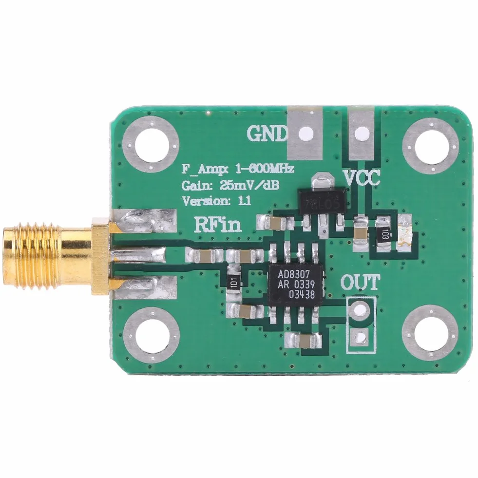 Akozon Moduł detektora logarytmicznego RF 1-600MHz Tester mocy sygnału -74dBm do 18dBm