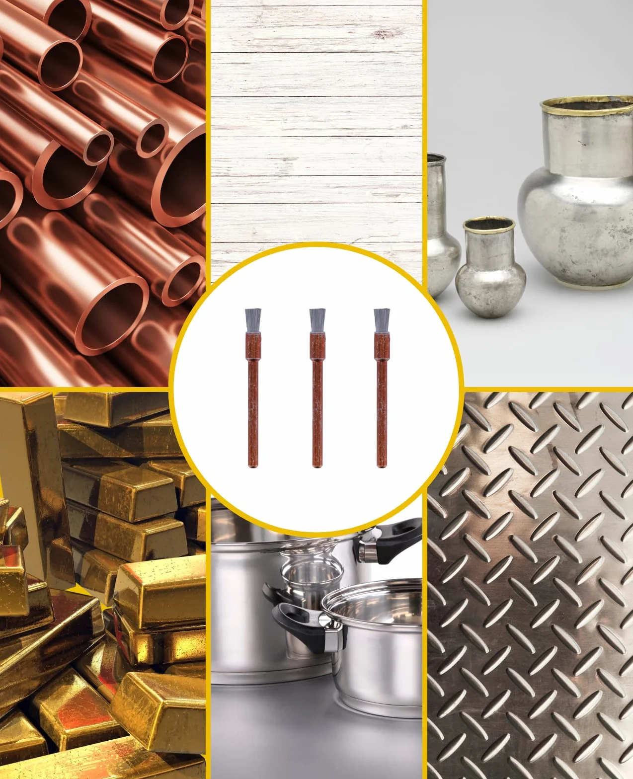 Dremel 532 szczotka ze stali nierdzewnej, zestaw akcesoriów: 3 szczotki (3,2 mm) do czyszczenia materiałów odpornych na korozję