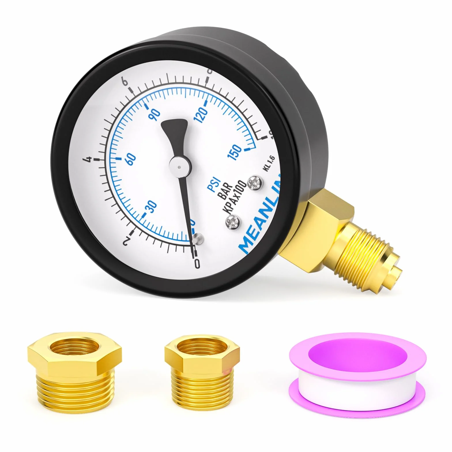 MEANLIN MEASURE Manometr 0-10 Bar 150PSI 1/4" BSP do pomp wodnych