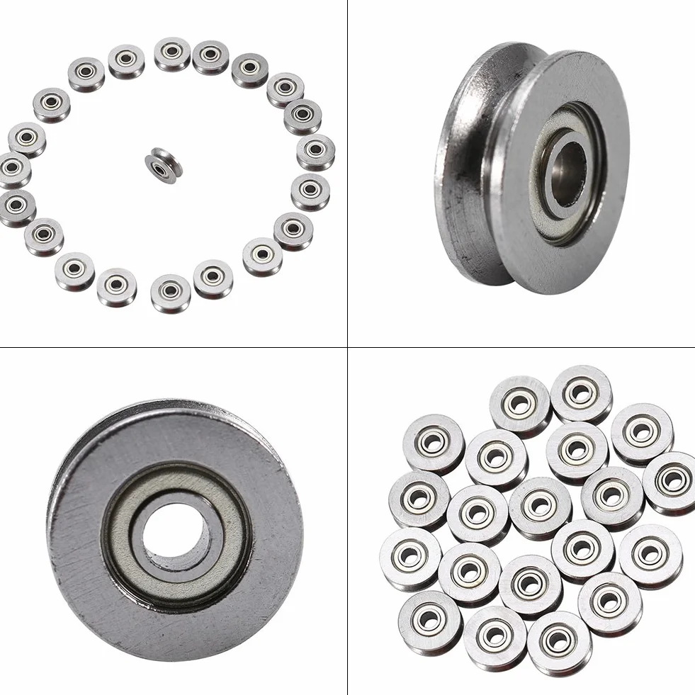20 sztuk V623ZZ V rolka zwrotna łożyska kulkowe koło pasowe ze stali węglowej koło pasowe 3 x 12 x 4 mm