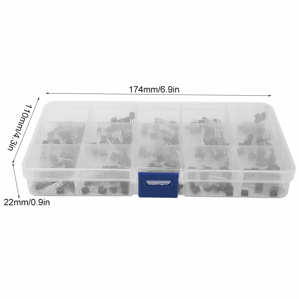 Asortyment S9012 S9013 S9014 S8050 S8550 2n3904 2n3906 Bc327 Bc337 Tl431 Mpsa42 Mpsa92 A1015 C1815 13001 zestaw Asortyment Transportu Systemy urządzeń półprzewodnikowych