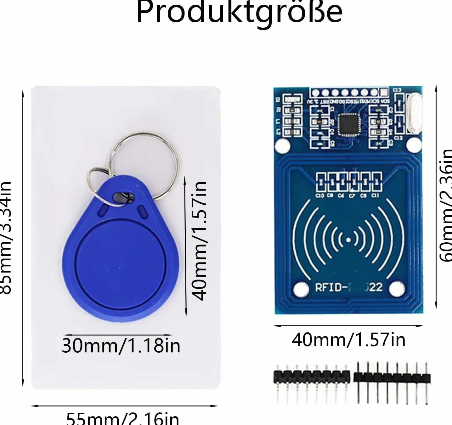 8-częściowy moduł indukcyjny karty RFID RF IC,13,56MHz, interfejs SPI,prąd roboczy: 13-26mA/DC 3.3V, kompatybilny z Arduino i kompatybilny z Raspberry Pi