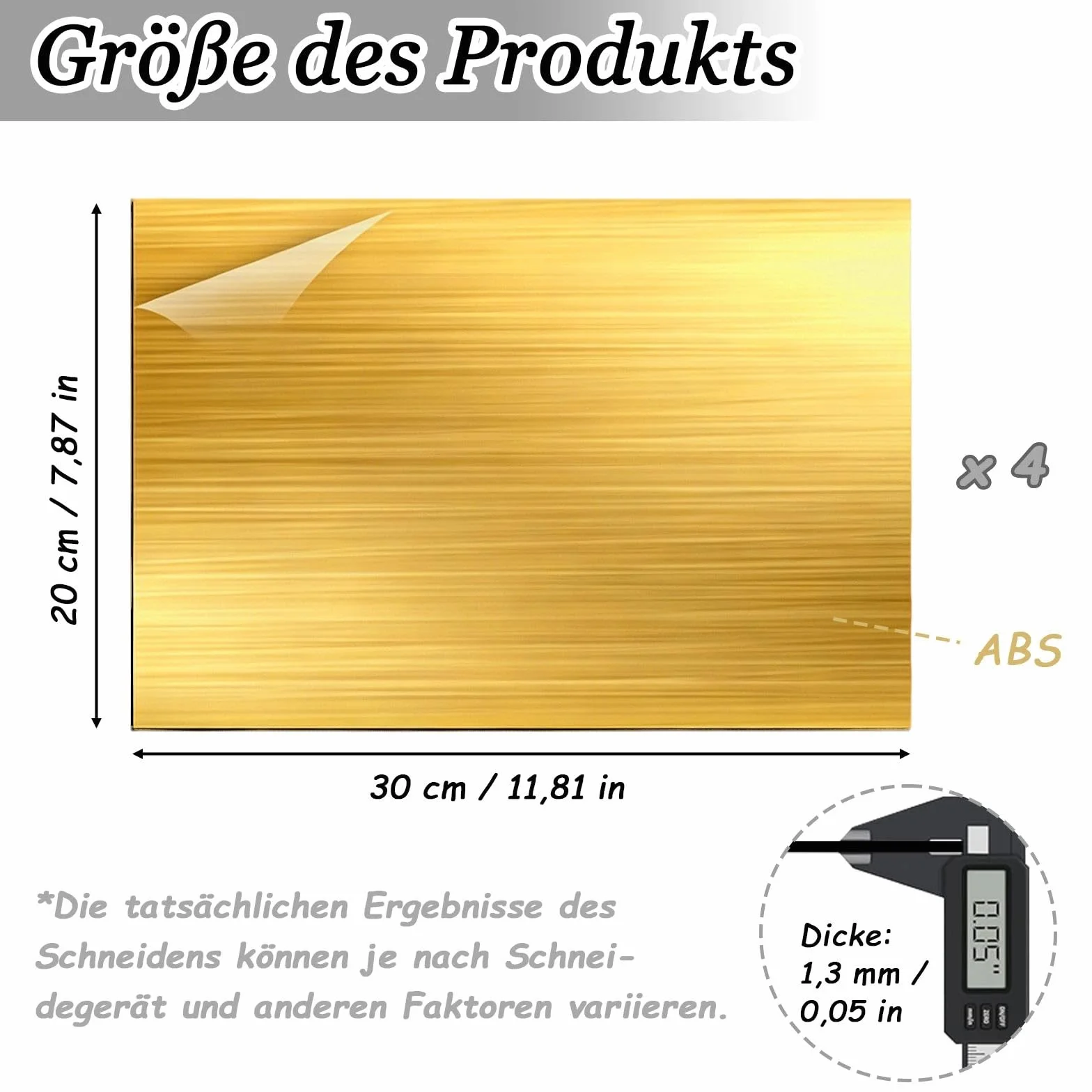 Tabliczki do grawerowania laserowego, 30 x 20 cm, płyta do grawerowania laserowego, 4 sztuki płyt z tworzywa sztucznego ABS, płyta z tworzywa sztucznego do grawerowania, laserowo grawerowana pusta