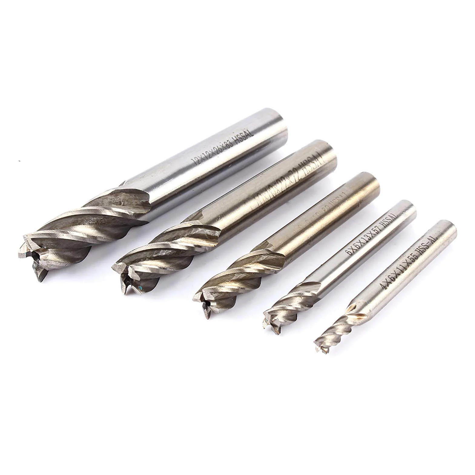 Frez 12mm Stal Szybkotnąca 4 Flet Prosty CNC Frezy Tiain Powlekane
