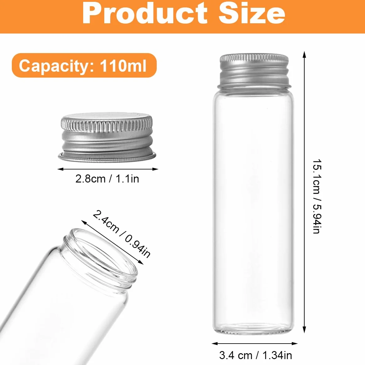 Probówki plastikowe przezroczyste 110 ml do hydroponiki słodyczy przypraw
