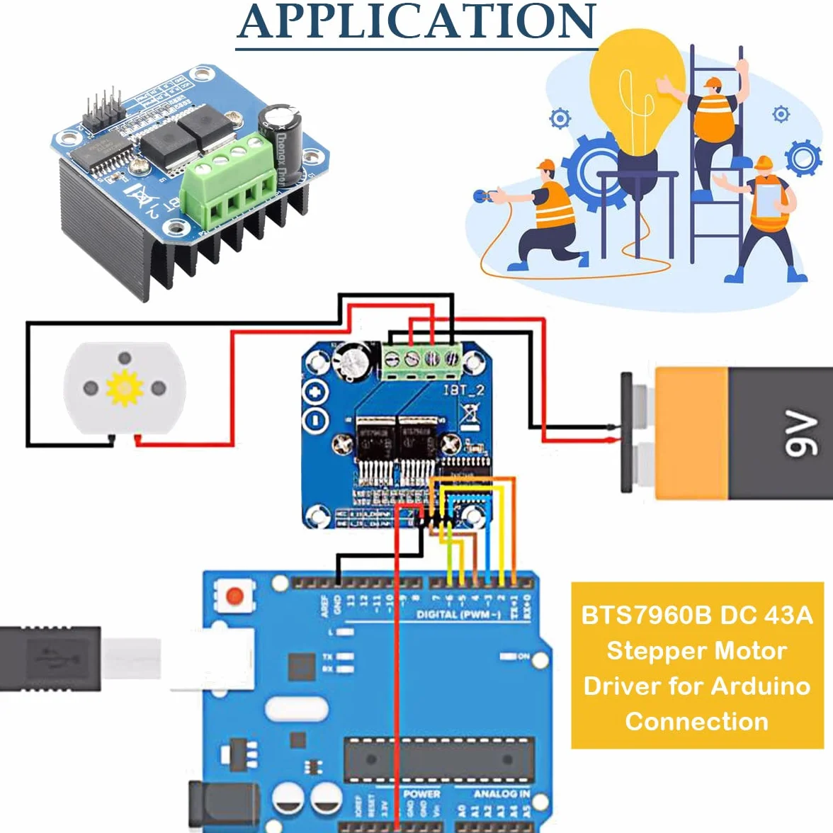 BTS7960 moduł sterownika silnika ograniczenie prądu, moduł sterownika silnika 43 jeden High Power podwójny mostek DC H PWM Smart Car Board pojazd moduł sterownik do Arduino