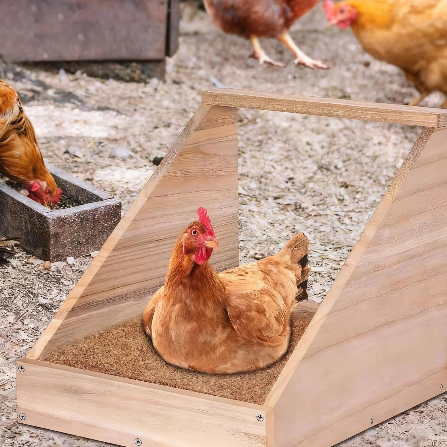 EFUTURETIME 10 x wkładka do gniazd dla kurczaków 25 cm x 25 cm z naturalnego włókna kokosowego, maty wielokrotnego użytku do wkładania jaj lub utrzymywania ciepła