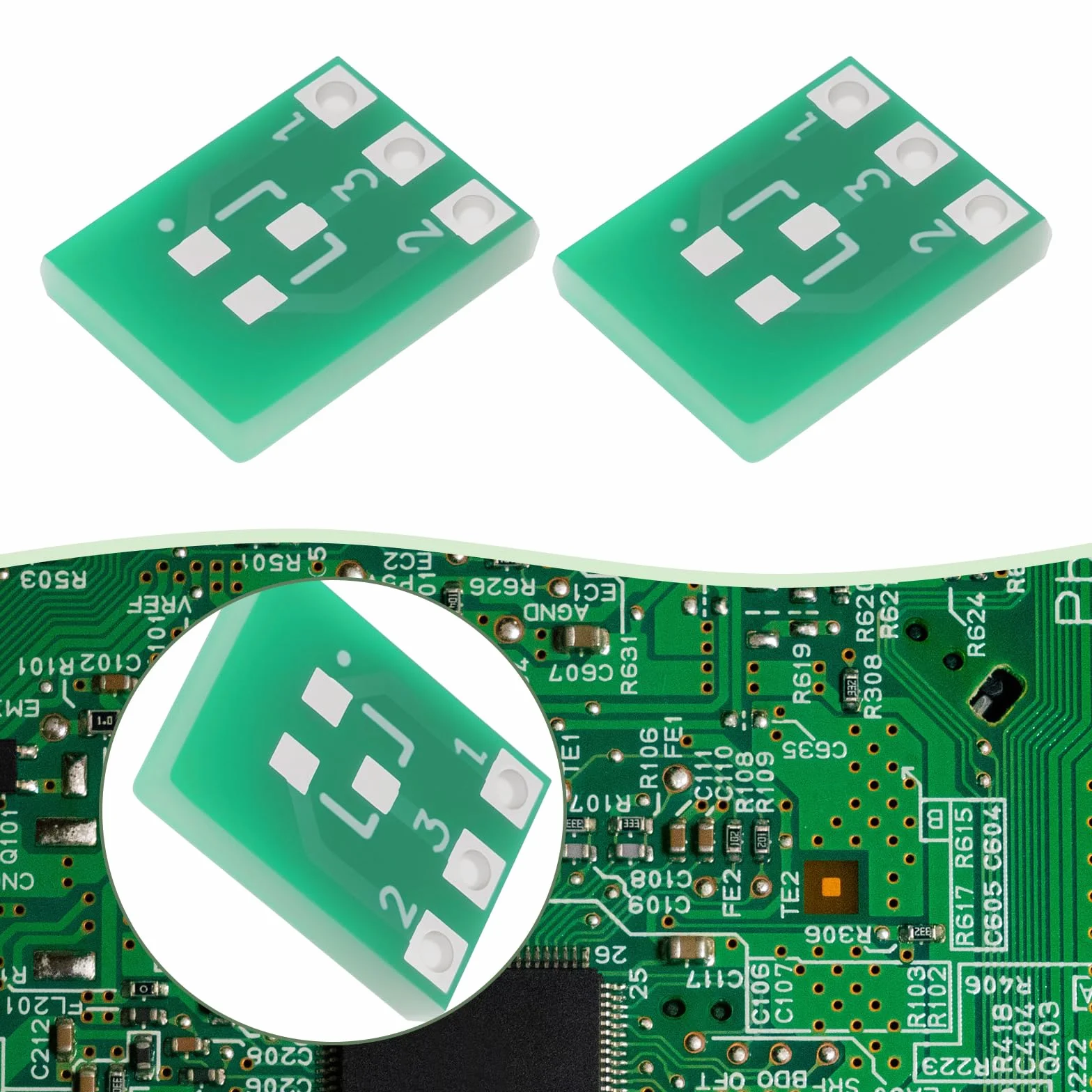 50 szt. dwustronny SMD SOT23-3 SOT223 PCB konwerter SOT23 na SIP3 adapter 2,54 mm 10 x 7,6 mm do produktu elektronicznego