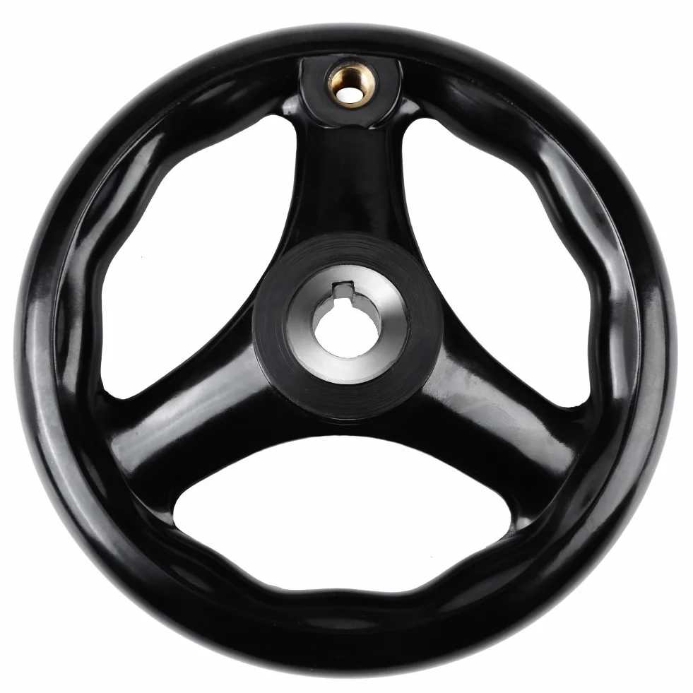 Pokrętło Ręczne 3-szprychowe 12x125mm Okrągłe Koło Frezarskie z Obrotowym Uchwytem