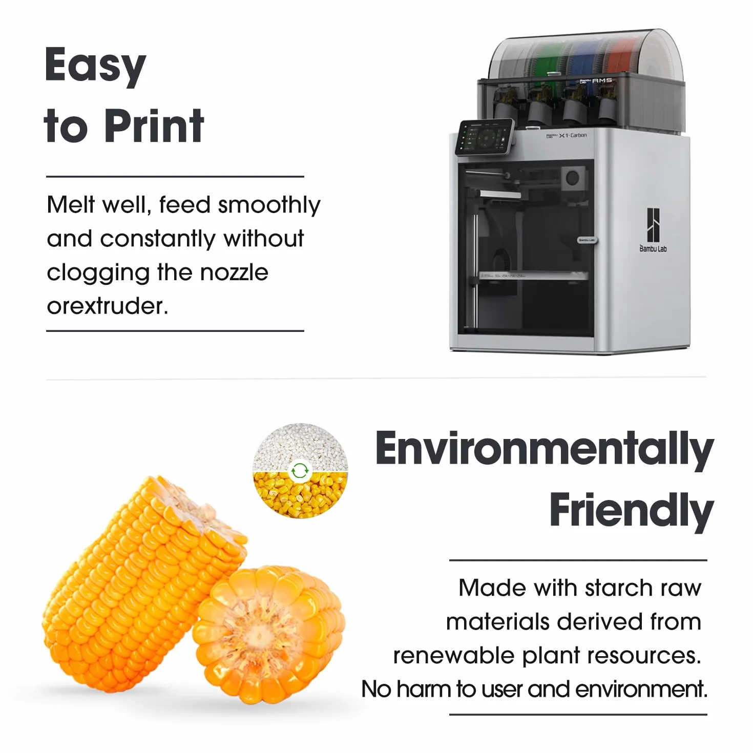 eSUN PLA+ Refill Filament 1.75mm, 1KG Szary, Bezszpulowy PLA Plus do Druku 3D