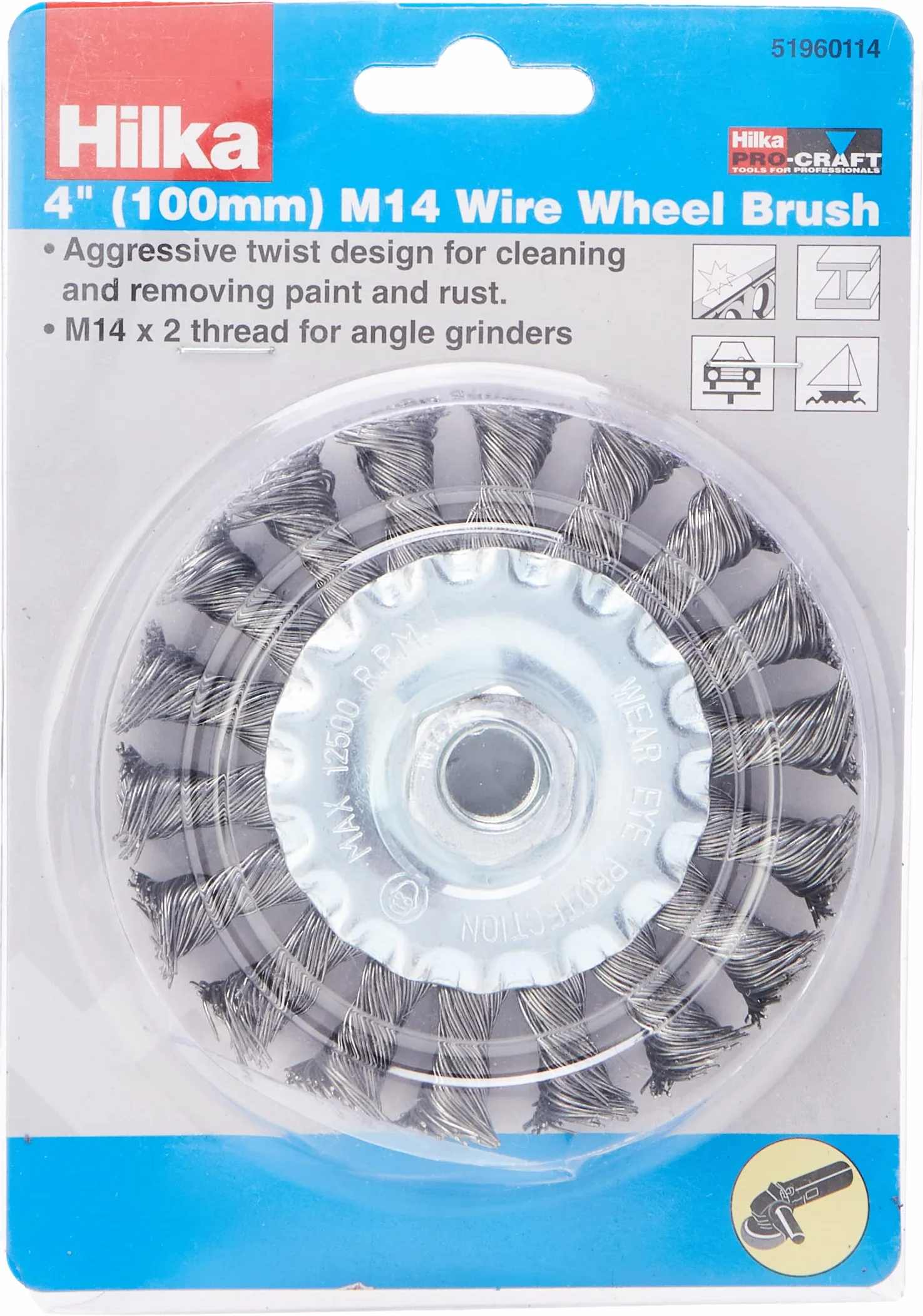 Hilka 51960114 100 mm M14 szczotka do koła drucianego