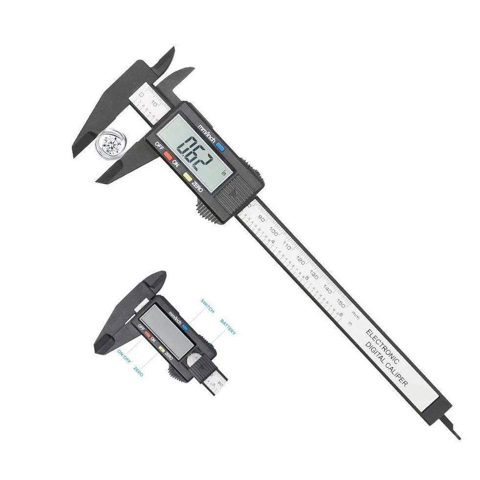 JZK 150 mm 15 cm 6 cali suwmiarka 30 cm 12 cali, metryczna konwersja z tworzywa sztucznego cyfrowy suwmiarka z wyświetlaczem LCD miernik głębokości
