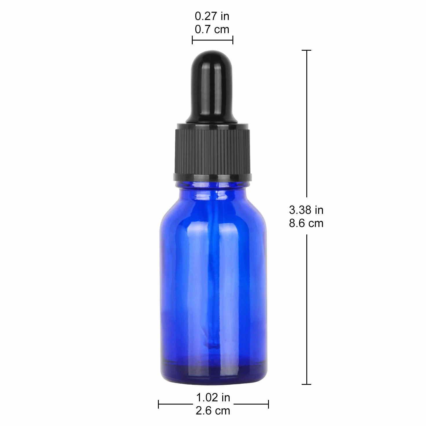 Szklane Butelki z Kroplomierzem 15 ml Niebieski Zestaw 6 Sztuk