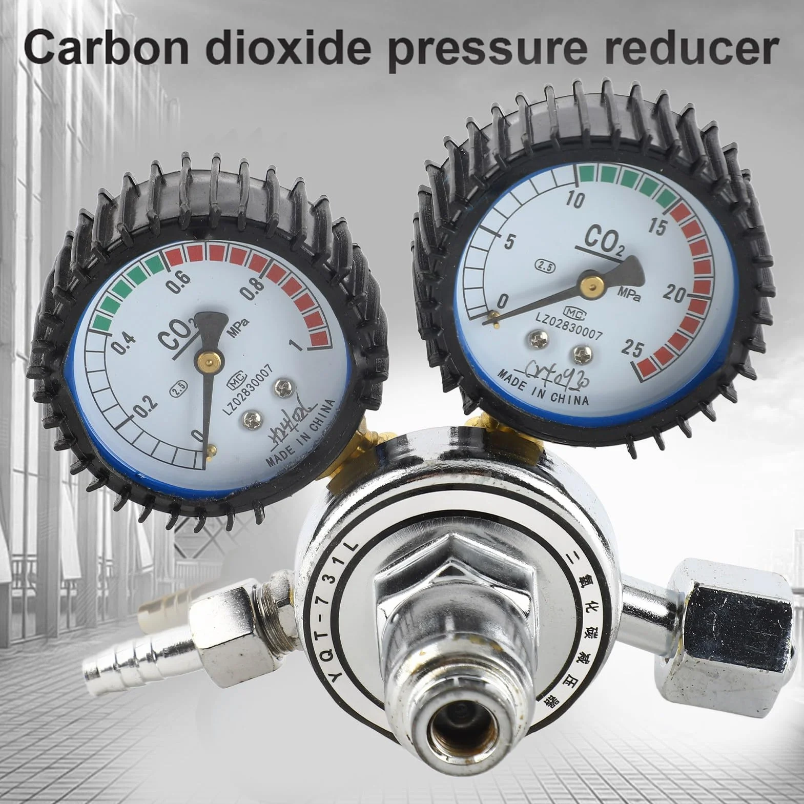 G5/8 reduktor ciśnienia CO2 reduktor ciśnienia CO2 z dwoma manometrami reduktor do spawania butli gazowej z zaworem bezpieczeństwa