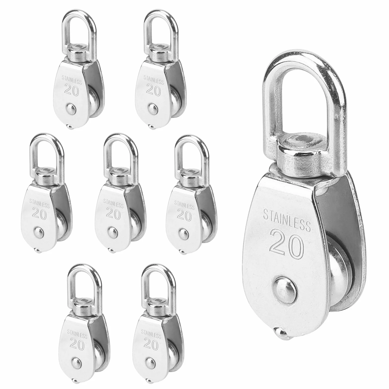 Rolki prowadzące do lin ze stali nierdzewnej 20 mm M20 75 kg