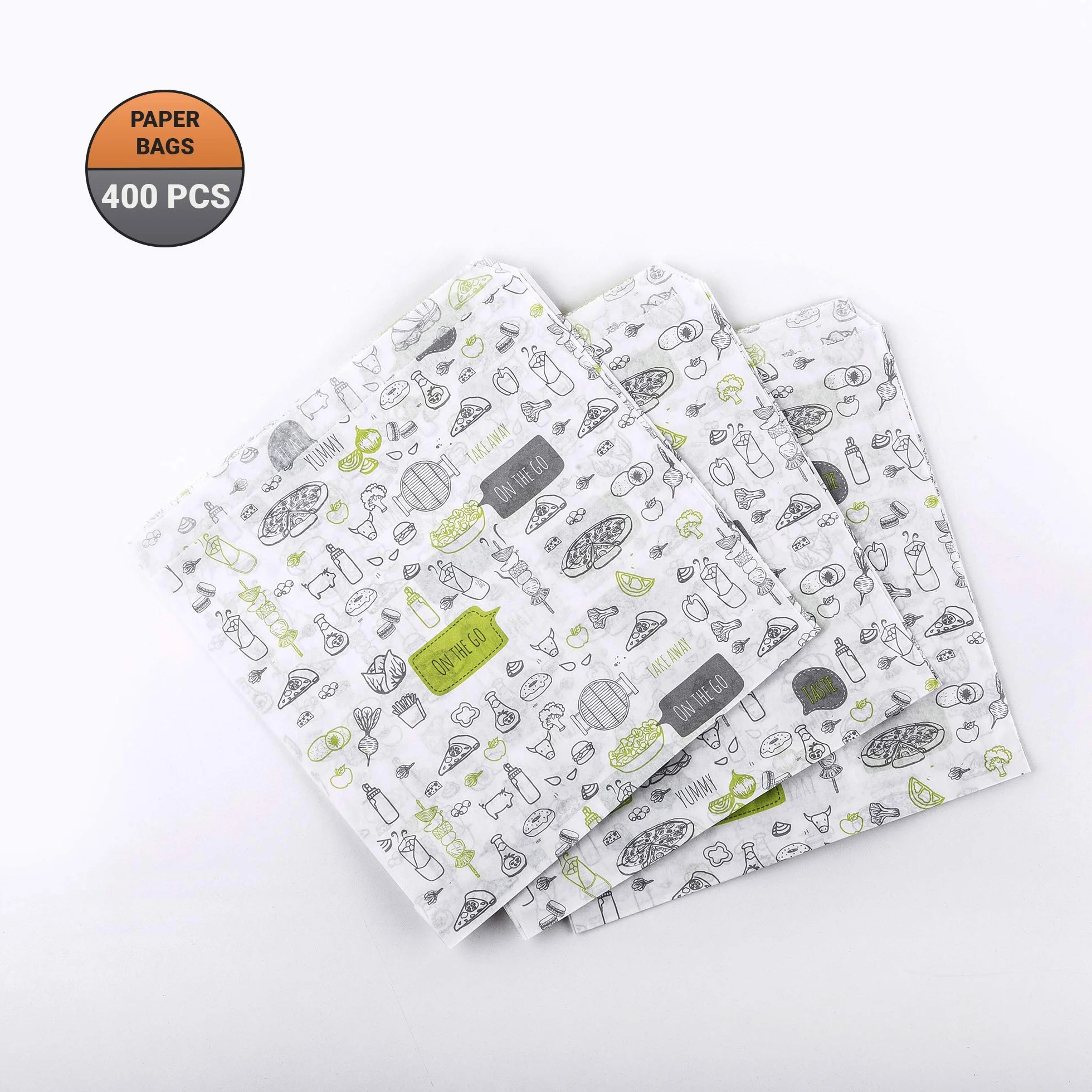 (opakowanie zawiera 400 sztuk) Oldnews, opakowanie do majsterkowania 170 x 170 mm papier Merchandise 17 x 17 cm worek na lunch puszka na żywność burgery frytki