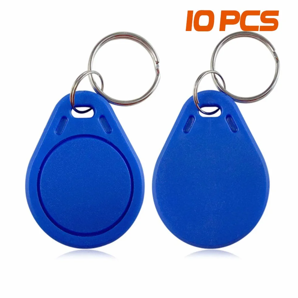 YAVIS Chipy RFID 13,56 MHz z transponderem breloczek do kluczy NFC Token Tags 1k klucz chip, kółko na klucze, kontrola dostępu, karta keyfob - niebieska (10 sztuk)