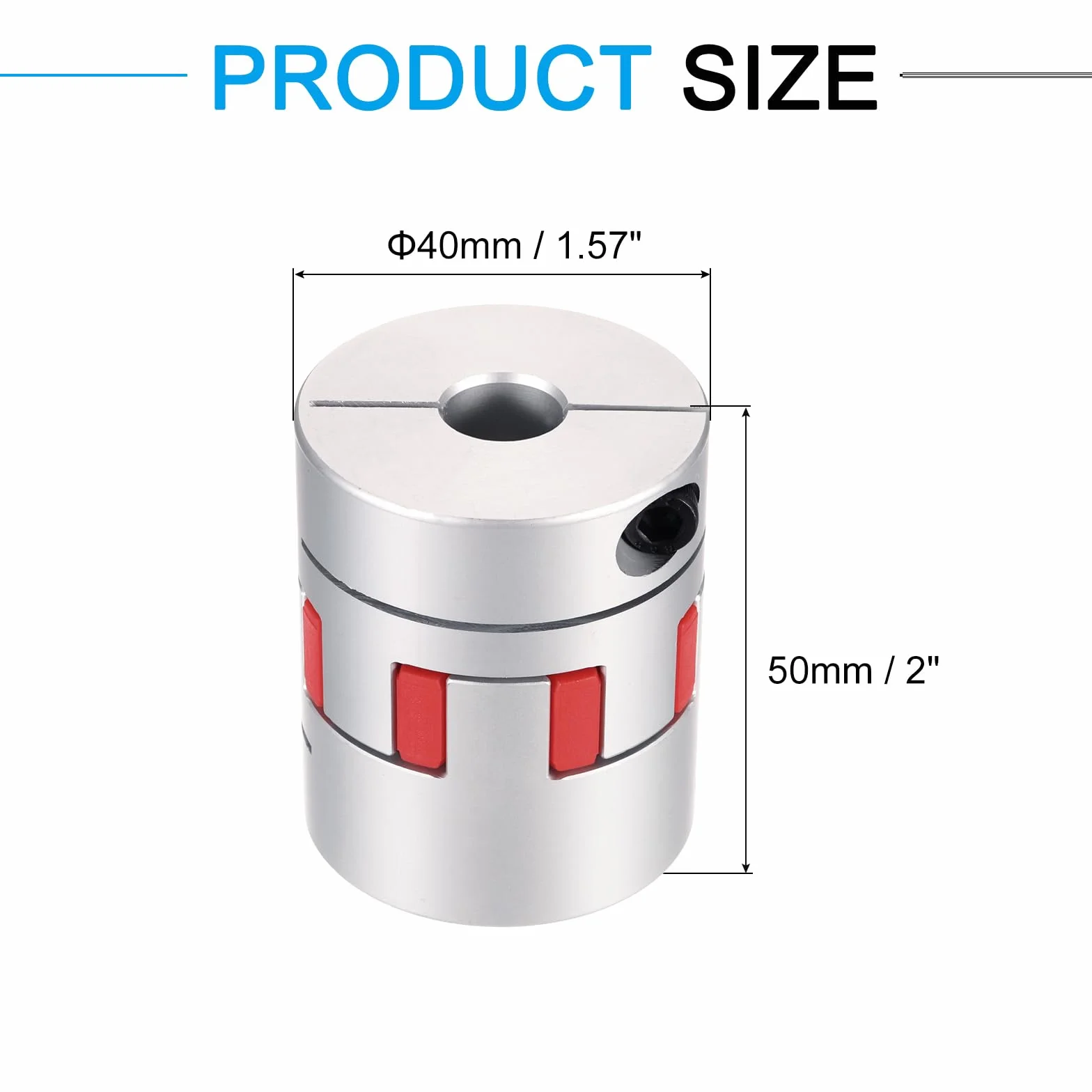 QUARKZMAN Aluminiowe sprzęgło wału, sprzęgło faliste 14 mm na 14 mm, elastyczne sprzęgło pająka, dł. 50 mm x śr. 40 mm, sprzęgło sosnowe, połączenie faliste do drukarki 3D DIY frezarki CNC